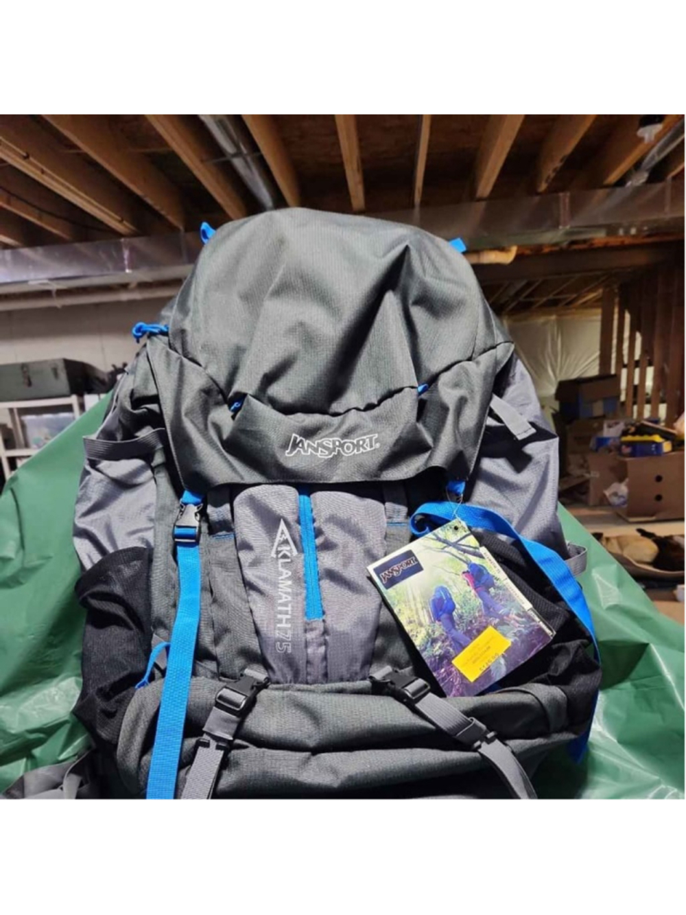 Jansport Klamath 75 Backpack Blue Gray Hiking Camping Internal Frame